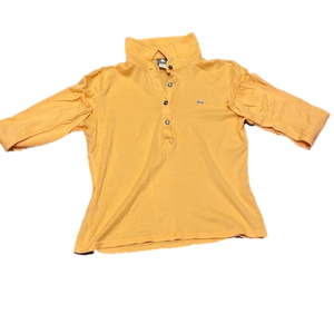 LACOSTE Ladies Size 38 (M) Orange Cotton Polo